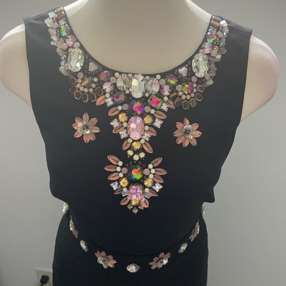 Black Rhinestone Sleeveless Dress